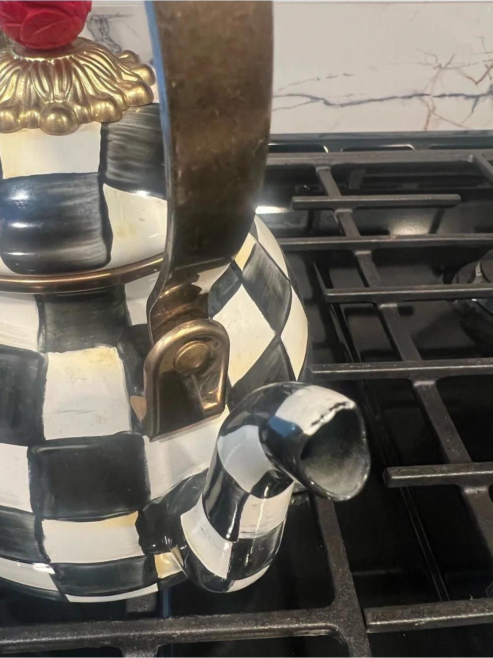Mackenzie-Child’s Courtly Check 2 Quart Tea Kettle